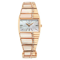 Titan Raga Mother Of Pearl Shaped Dial Rose Gold Metal Strap Analog Watch for Women