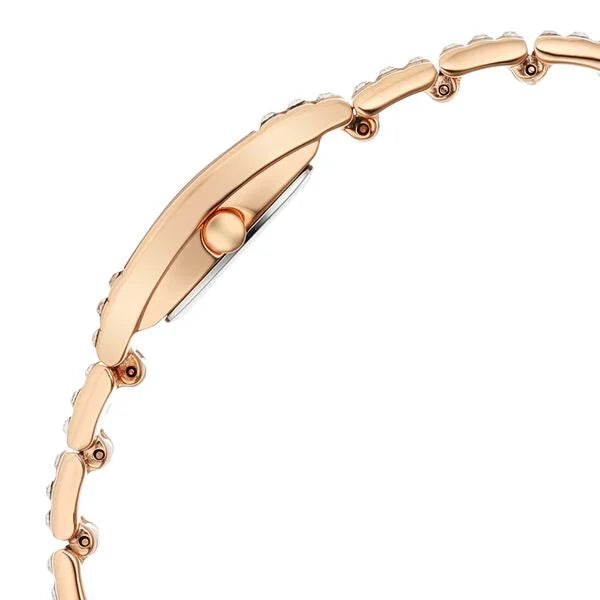 Titan Raga Mother Of Pearl Shaped Dial Rose Gold Metal Strap Analog Watch for Women