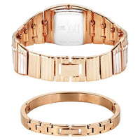 Titan Raga Mother Of Pearl Shaped Dial Rose Gold Metal Strap Analog Watch for Women