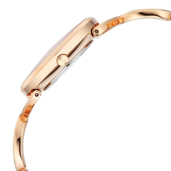 Titan Raga Mother of Pearl Dial Rose Gold Metal Strap Analog Watch for Women