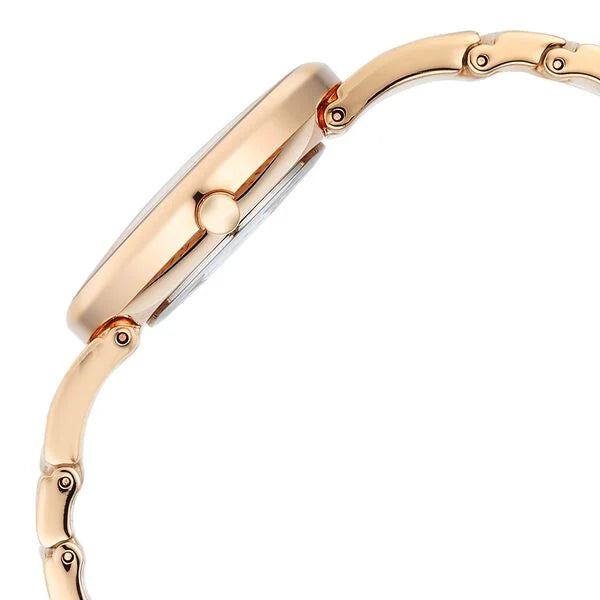 Titan Raga Mother of Pearl Dial Rose Gold Metal Strap Analog Watch for Women