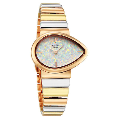 Titan Raga Multicoloured Shaped Dial Metal Strap Analog Watch For Women