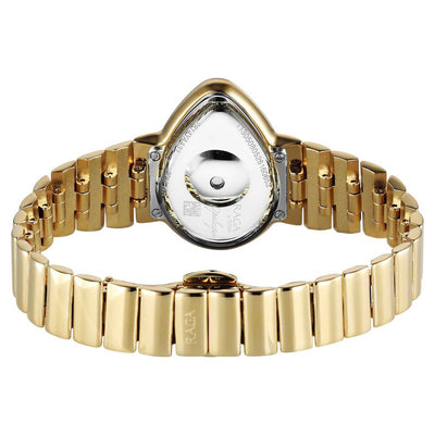 Titan Raga White Shaped Studded Dial Gold Metal Strap Analog Watch For Women