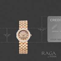 Titan Raga Rose Gold Dial Stainless Steel Strap Analog Watch for Women
