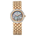 Titan Raga Mother of Pearl Dial Rose Gold Stainless Steel Strap Analog Watch for Women