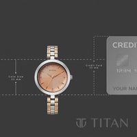 Titan Rose Gold Dial Two Toned Stainless Steel Strap Analog Watch for Women