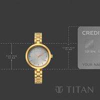 Titan Silver Dial Gold Stainless Steel Strap Analog Watch for Women