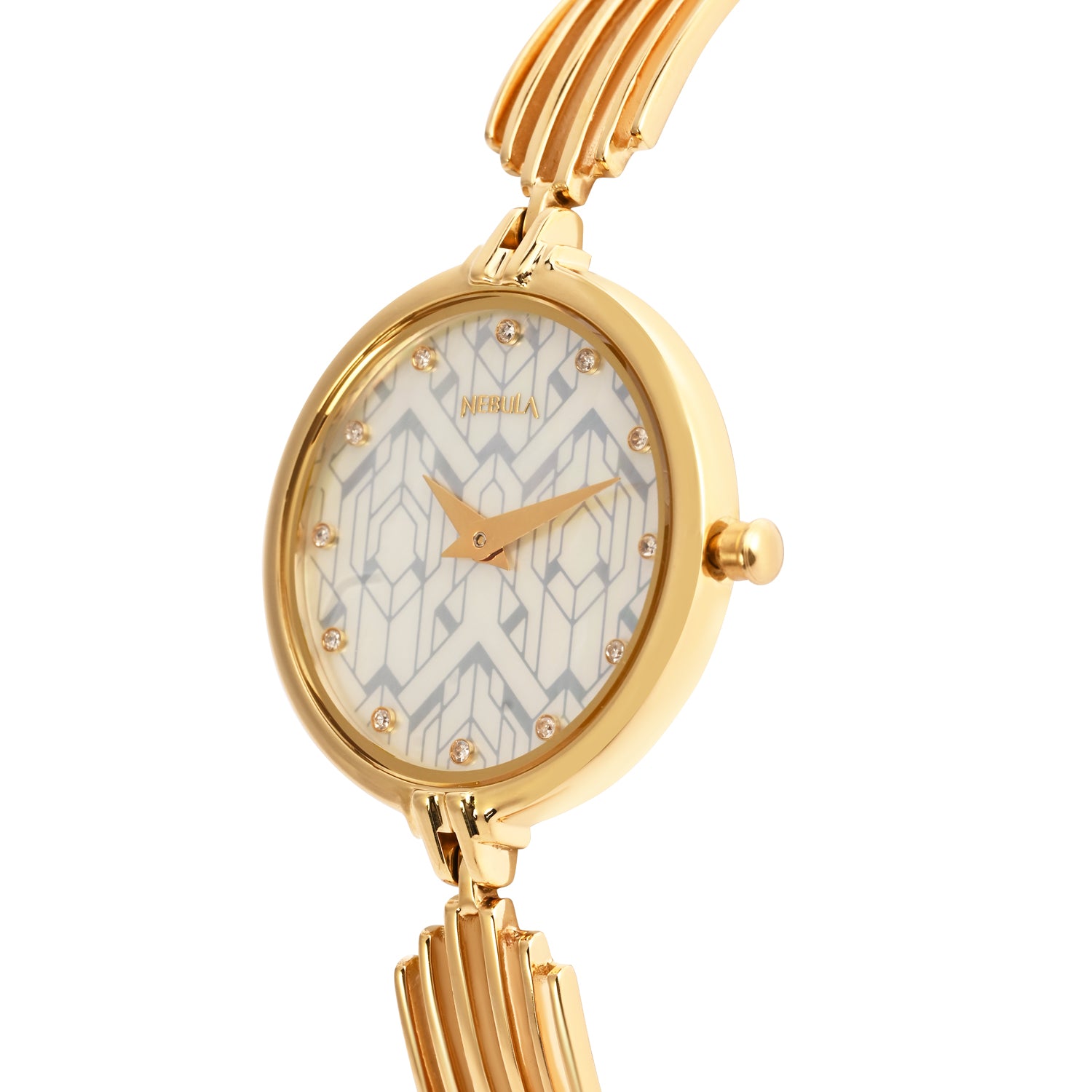 Titan Nebula 18K Gold Dial with Diamond Studded Indices Analog Watch for Women