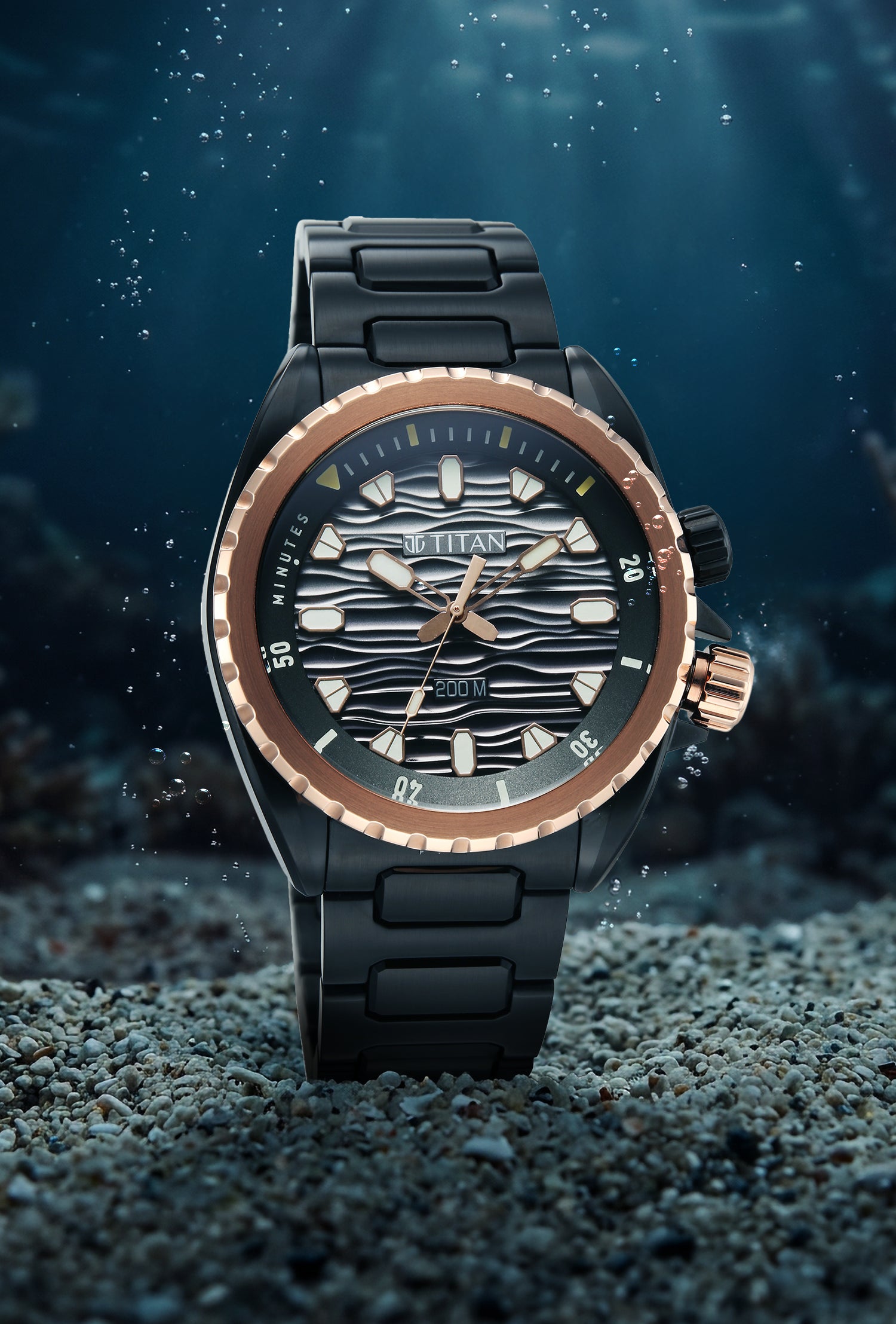 Titan Zero Hour Diver's Black Dial Analog Watch