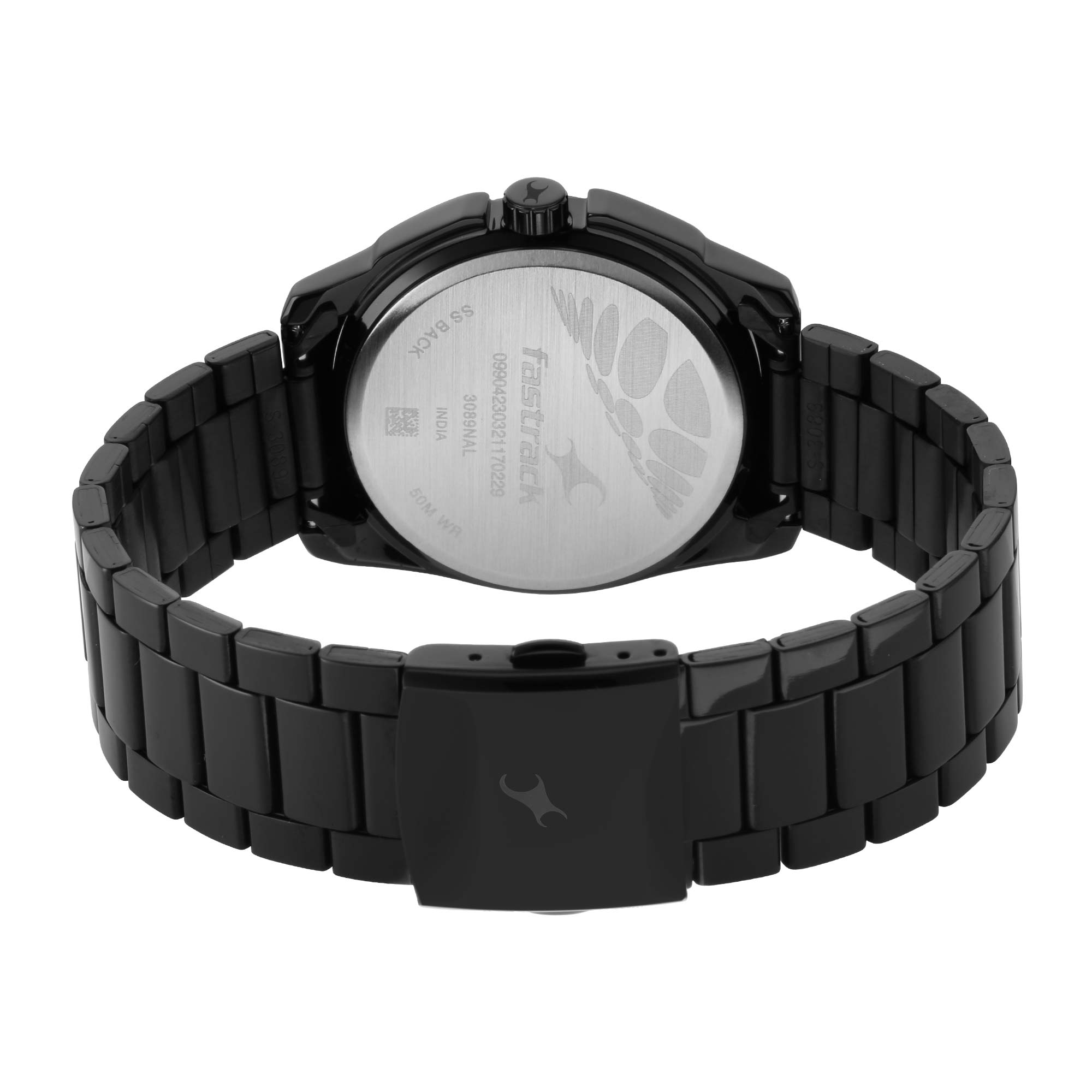 Fastrack Fashion Black Dial Metal Strap Analog Watch for Men