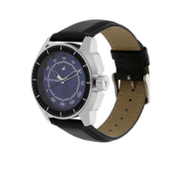 Fastrack Blue Dial Black Leather Strap Analog Watch for Men