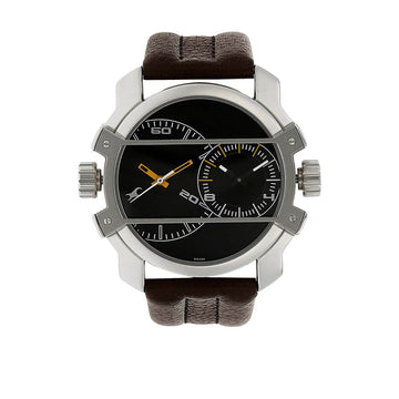 Fastrack Black Dial Brown Leather Strap Analog Watch for Men