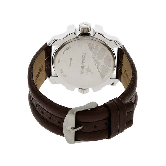 Fastrack Quartz Analog Black Dial Leather Strap Watch for Guys