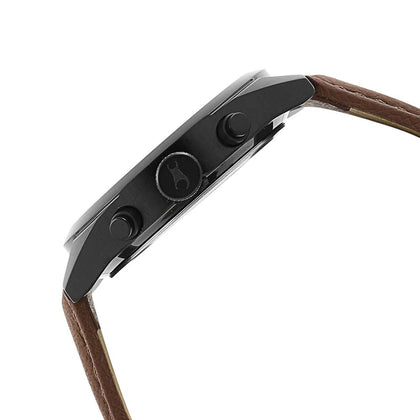 Fastrack All Nighters Quartz Multifunction Black Dial Leather Strap Watch for Guys