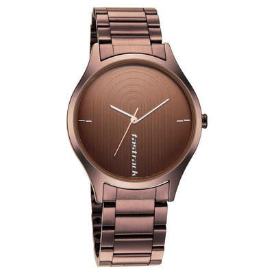 Fastrack Brown Dial Stainless Steel Strap Analog Watch for Men