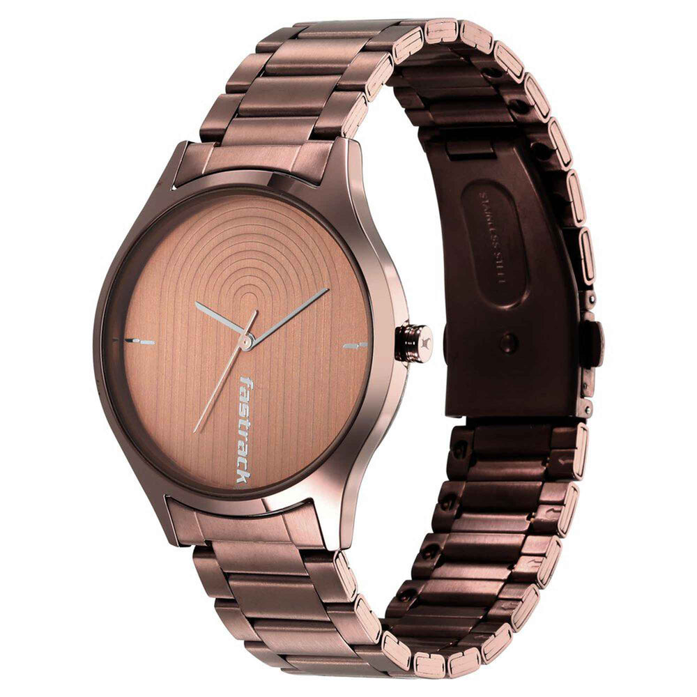 Fastrack Brown Dial Stainless Steel Strap Analog Watch for Men