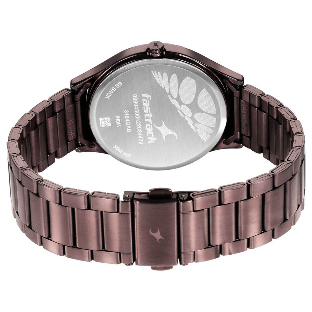 Fastrack Brown Dial Stainless Steel Strap Analog Watch for Men