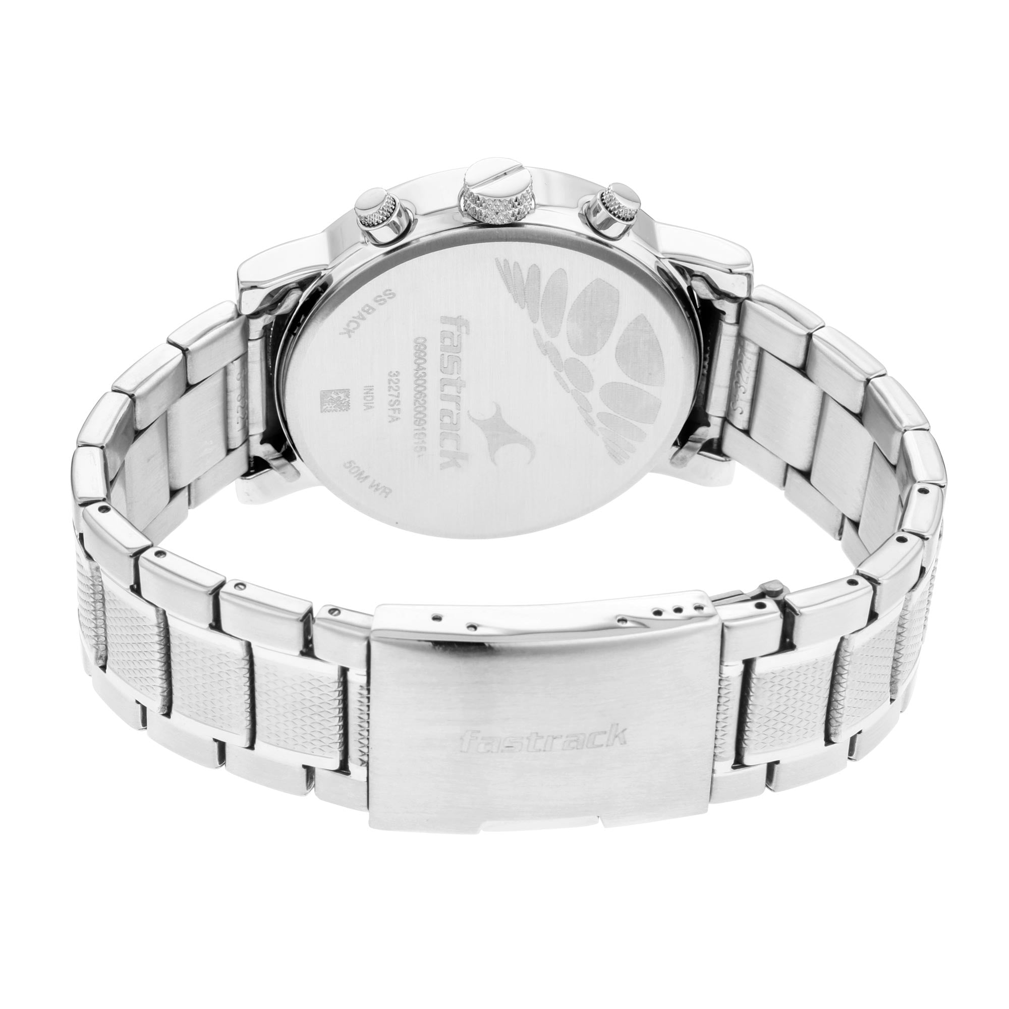Fastrack Fastfit Quartz Multifunction White Dial Stainless Steel Strap Watch for Guys