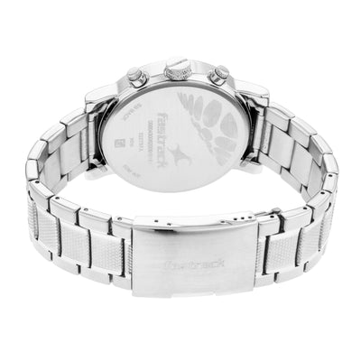 Fastrack Fastfit Quartz Multifunction White Dial Stainless Steel Strap Watch for Guys