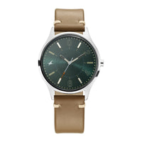 Fastrack Tripster Quartz Analog Green Dial Leather Strap Watch for Guys