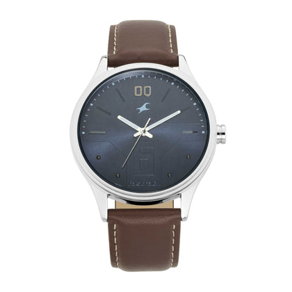 Fastrack Bare Basics Quartz Analog Brown Dial Leather Strap Watch for Guys