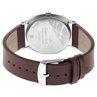 Fastrack Red Dial Brown Leather Strap Analog Watch for Men