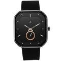 Fastrack Black Rectangle Dial Leather Strap Analog Watch for Men