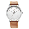 Fastrack Stunners Quartz Analog Silver Dial Leather Strap Watch for Guys