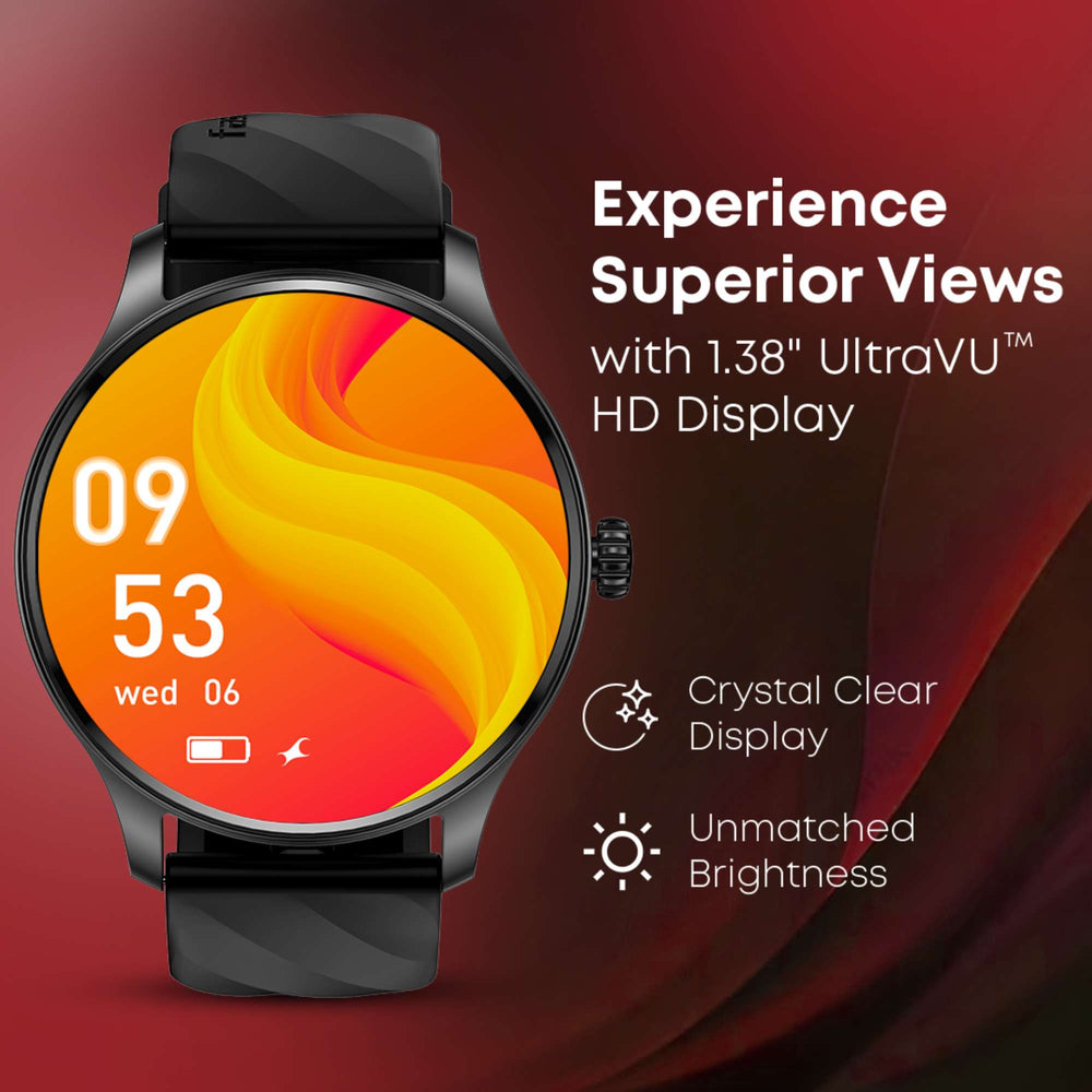 Fastrack Revoltt XR1 3.50 cm, BT Calling, Fast Charge, 100+ Sports Mode, IP68, Calculator, Fashion Smartwatch