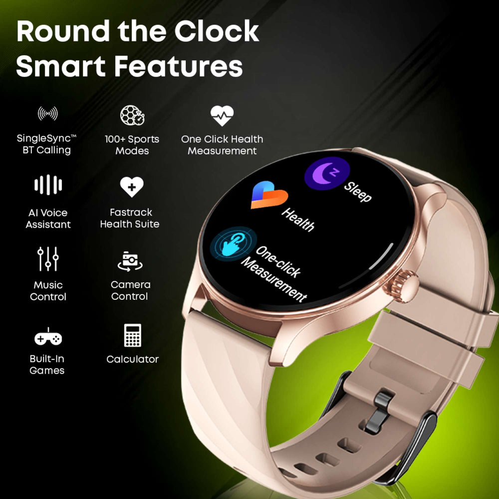 Fastrack Revoltt XR1 3.50 cm, BT Calling, Fast Charge, 100+ Sports Mode, IP68, Calculator, Fashion Smartwatch