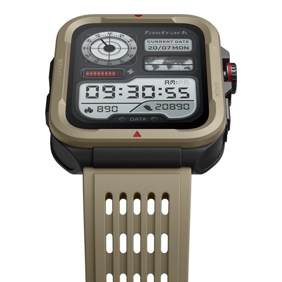 Fastrack Active Rugged Smartwatch with 1.83" UltraVU HD Display|SingleSync BT Calling|Functional Crown|100+ Sports Modes|AI Coach|Auto Multisport Recognition|AI Voice Assistant|24x7 Health Suite|IP68
