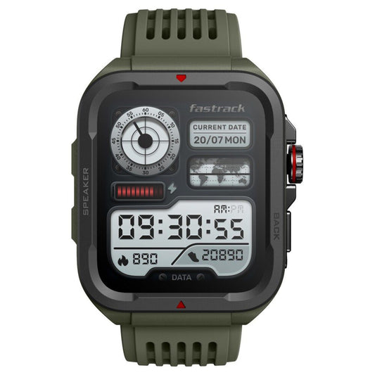 Fastrack Active Rugged Smartwatch with 1.83" UltraVU HD Display|SingleSync BT Calling|Functional Crown|100+ Sports Modes|AI Coach|Auto Multisport Recognition|AI Voice Assistant|24x7 Health Suite|IP68