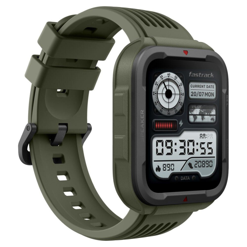 Fastrack Active Rugged Smartwatch with 1.83" UltraVU HD Display|SingleSync BT Calling|Functional Crown|100+ Sports Modes|AI Coach|Auto Multisport Recognition|AI Voice Assistant|24x7 Health Suite|IP68