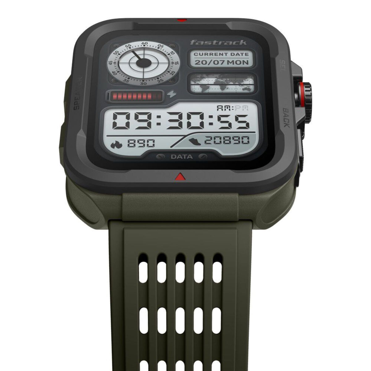 Fastrack Active Rugged Smartwatch with 1.83" UltraVU HD Display|SingleSync BT Calling|Functional Crown|100+ Sports Modes|AI Coach|Auto Multisport Recognition|AI Voice Assistant|24x7 Health Suite|IP68