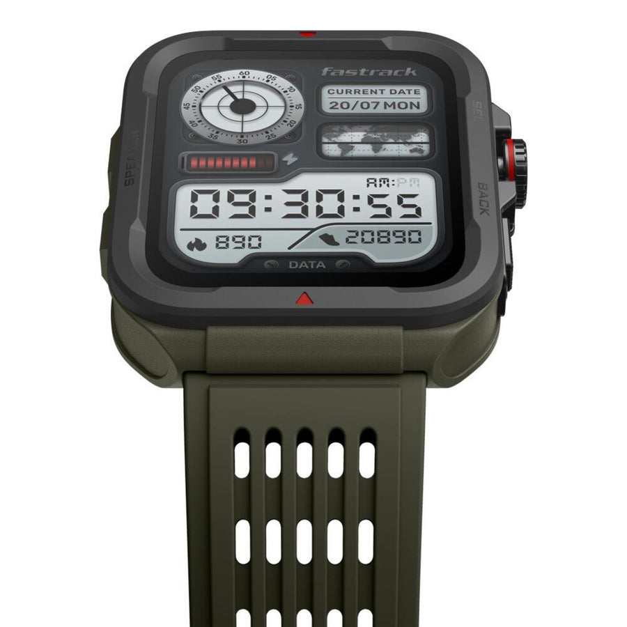 Fastrack Active Rugged Smartwatch with 1.83" UltraVU HD Display|SingleSync BT Calling|Functional Crown|100+ Sports Modes|AI Coach|Auto Multisport Recognition|AI Voice Assistant|24x7 Health Suite|IP68