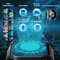 Fastrack Phantom with 1.85 Inch Super HD Display Smart Watch for Unisex With Silver Stainless Steel Strap