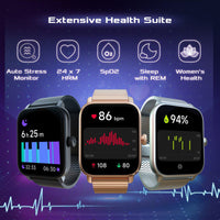 Fastrack Phantom with 1.85 Inch Super HD Display Smart Watch for Unisex With Silver Stainless Steel Strap