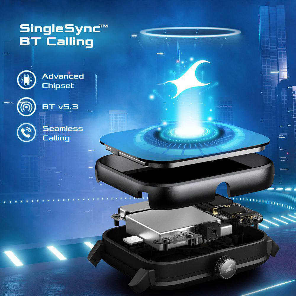 Fastrack Phantom with 1.85 Inch Super HD Display Smart Watch for Unisex With Rose Gold Stainless Steel Strap 