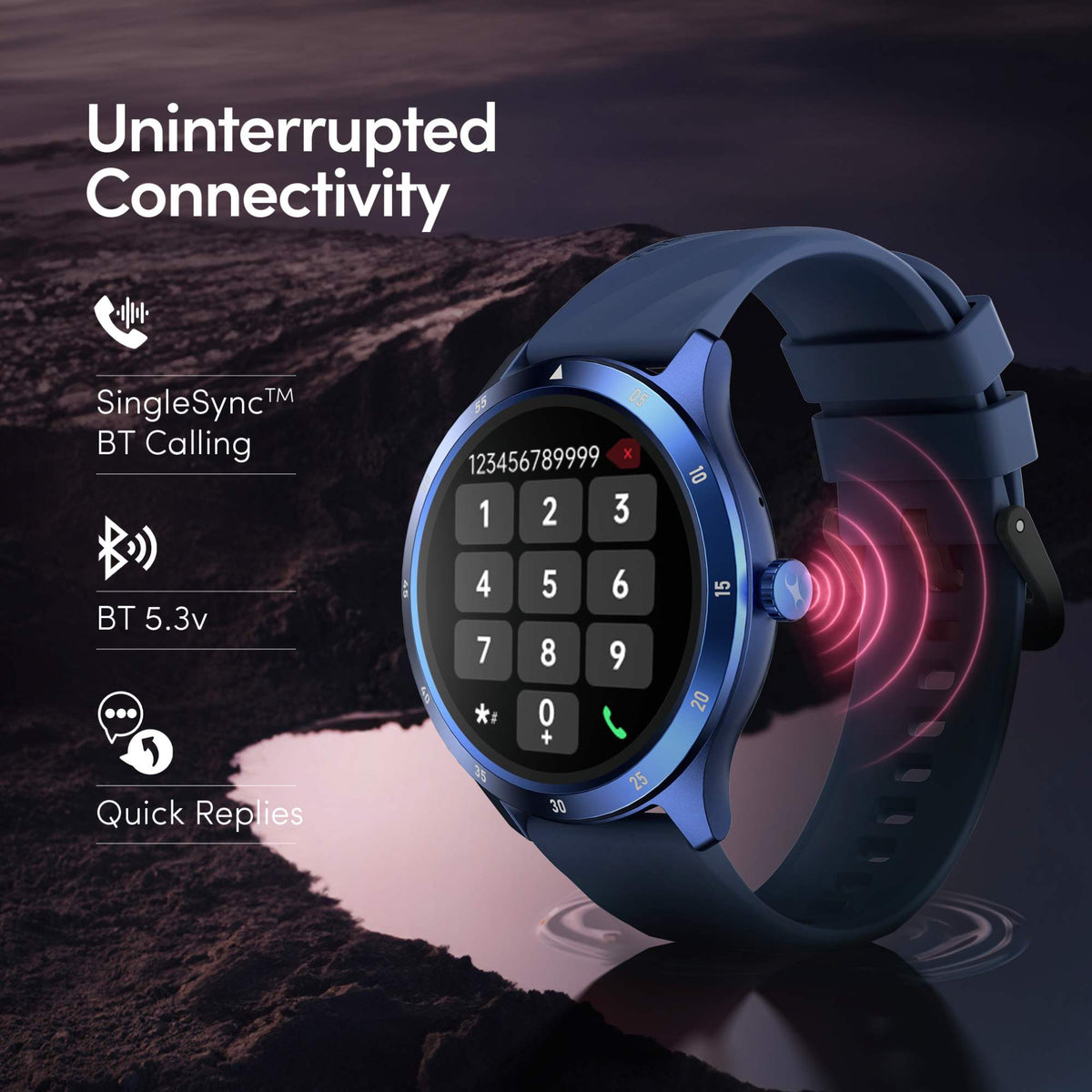 Fastrack Jupiter Flex Smart Watch, 1.38" UltraVu Display, Bluetooth Calling, Health Suite with SpO2, Heart Rate, Sleep Tracking, 100+ Watch Faces