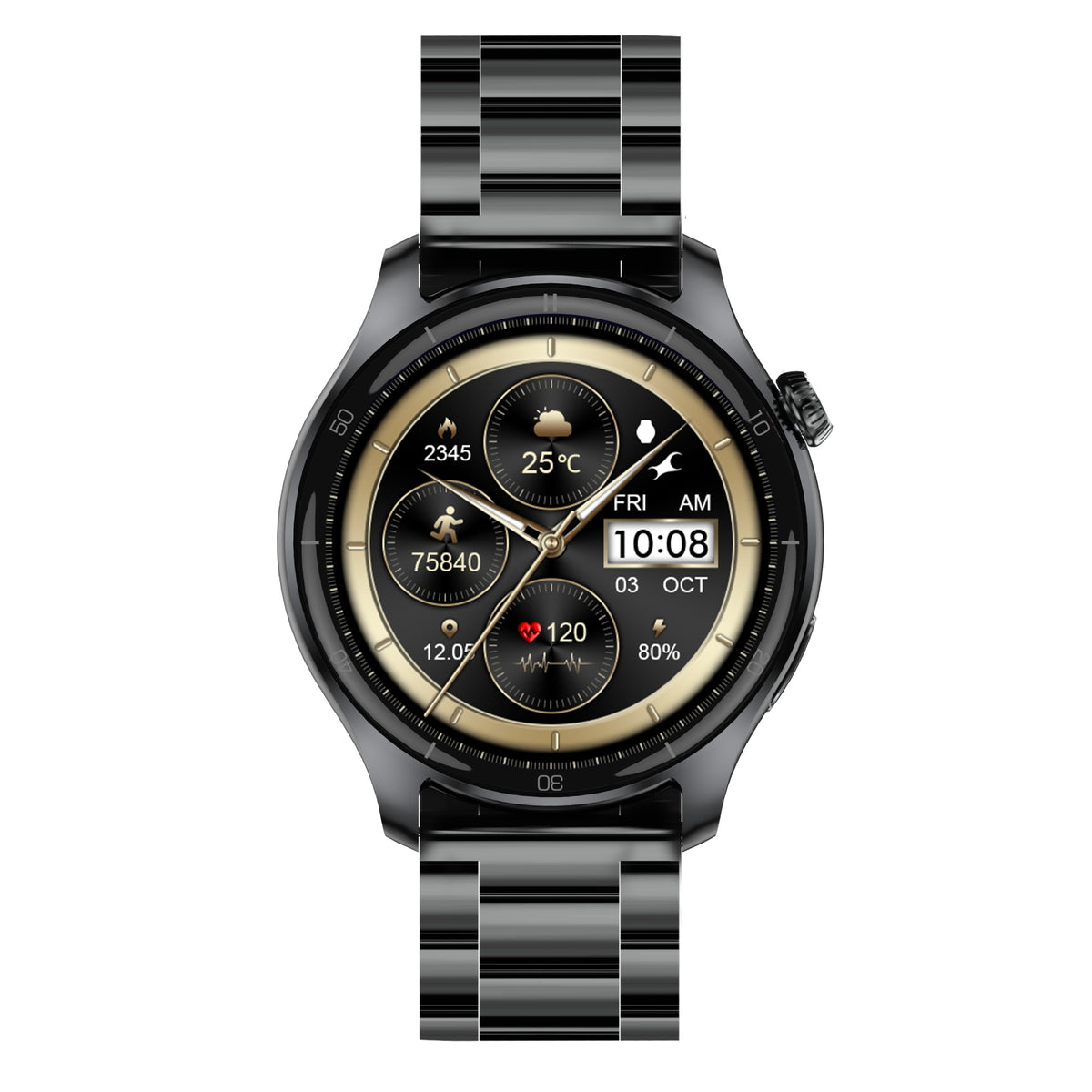 Fastrack Elite Smartwatch with a 1.43″ HD round display, always-on display (AOD), Bluetooth calling, weather updates, Daily Activity Tracking for Unisex