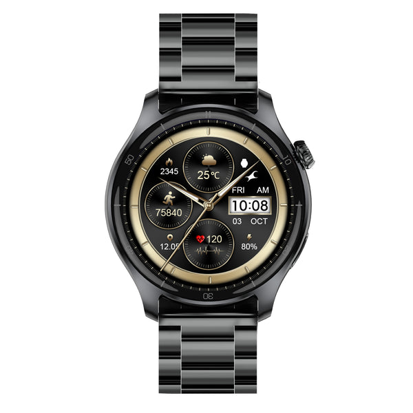 Fastrack Elite Smartwatch with a 1.43″ HD round display, always-on display (AOD), Bluetooth calling, weather updates, Daily Activity Tracking for Unisex