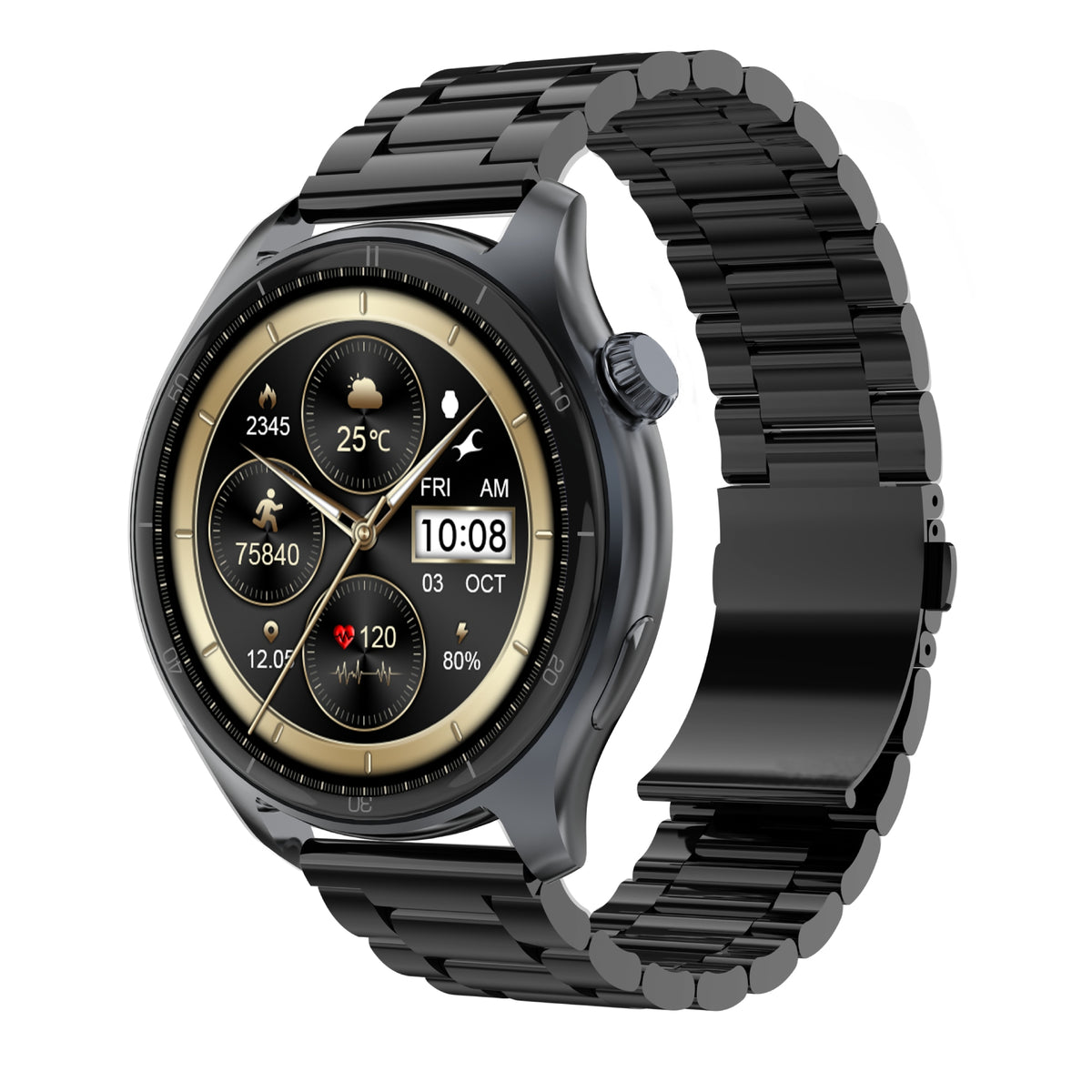 Fastrack Elite Smartwatch with a 1.43″ HD round display, always-on display (AOD), Bluetooth calling, weather updates, Daily Activity Tracking for Unisex