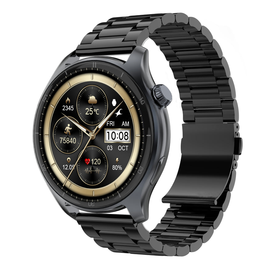 Fastrack Elite Smartwatch with a 1.43″ HD round display, always-on display (AOD), Bluetooth calling, weather updates, Daily Activity Tracking for Unisex