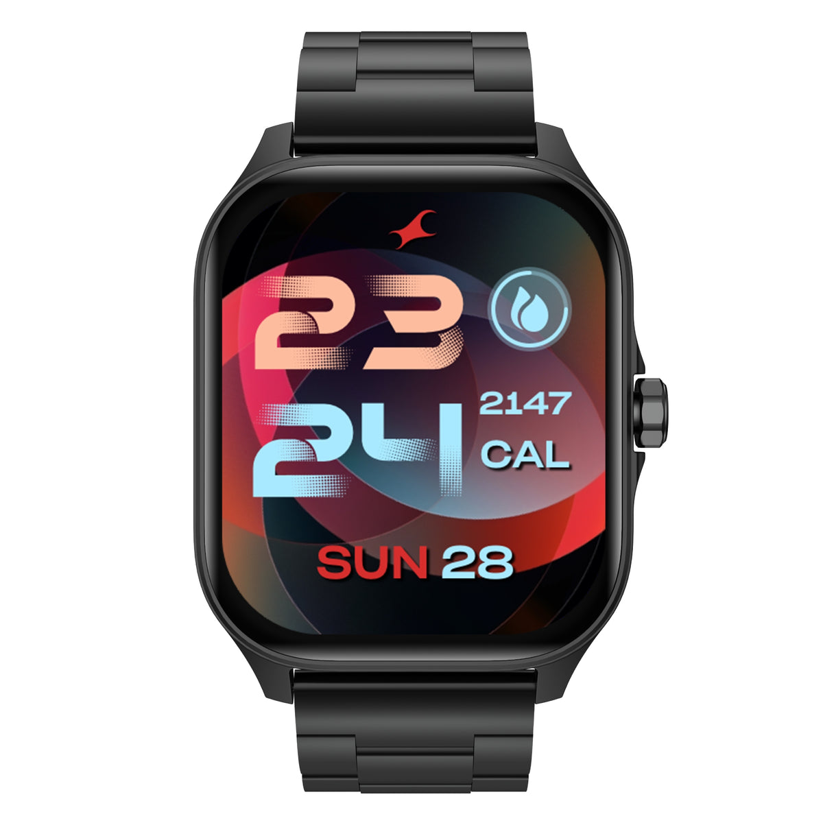 Fastrack Black 1.97-inch Amoled screen, Bluetooth Calling, Live App synchronization Stainless Steel Smart Watch for Unisex