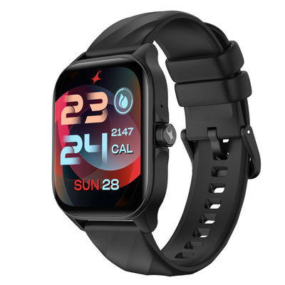 Fastrack Black 1.97-inch Amoled screen, Bluetooth Calling, Live App synchronization Stainless Steel Smart Watch for Unisex