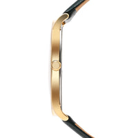 Titan Nebula 18K Gold Dial Green Leather Strap Analog with Date Watch for Men
