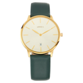 Titan Nebula Lustre 18k Gold Analog Leather Strap Watch for Men