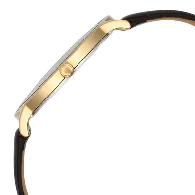 Titan Nebula 18K Gold Dial Brown Leather Strap Analog with Date Watch for Men