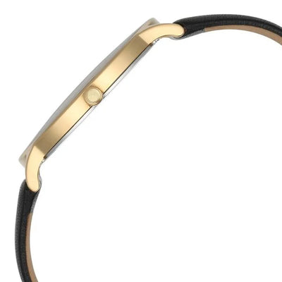 Titan Nebula 18K Gold Dial Black Leather Strap Analog with Date Watch for Men