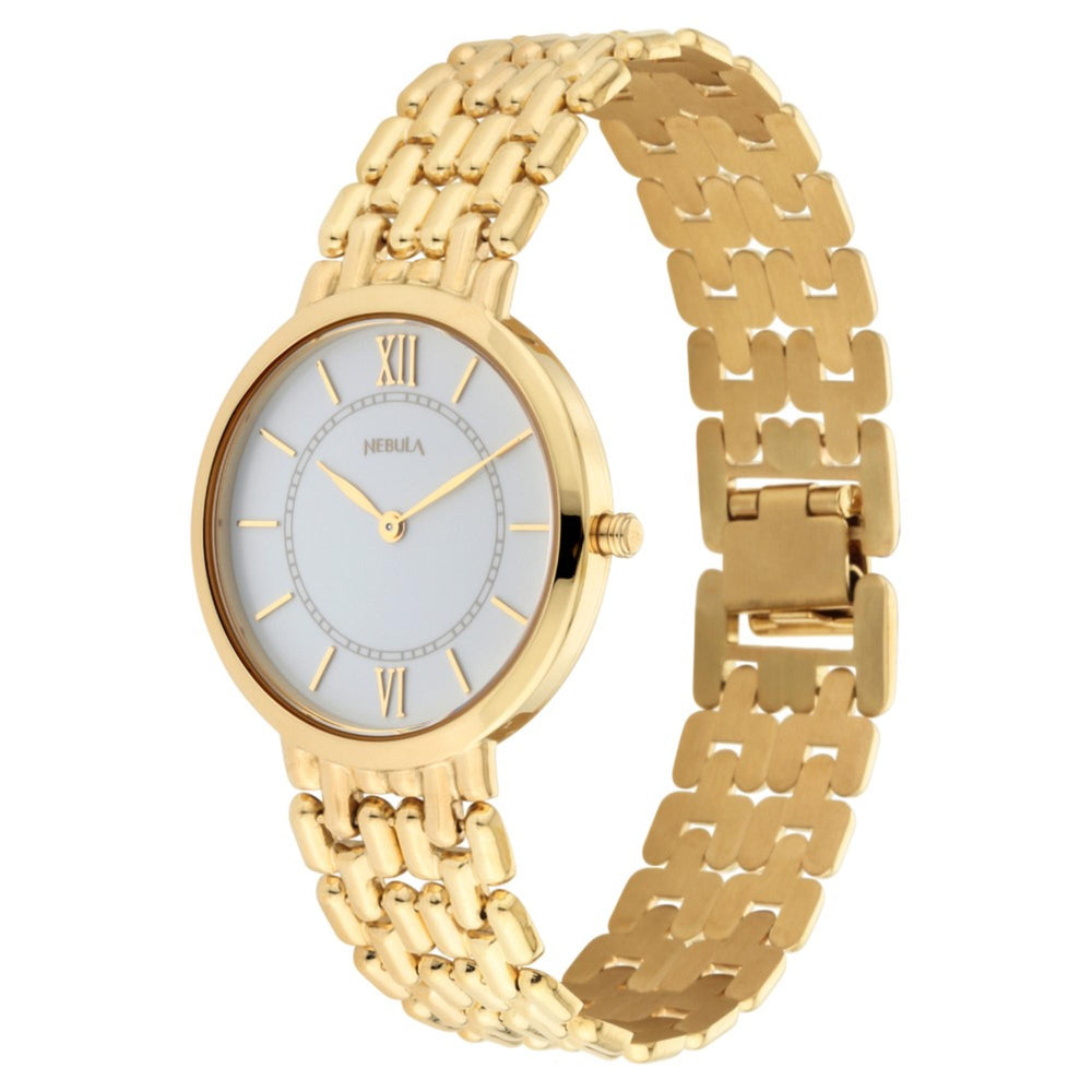 Titan Vintage 18k Gold Analog with Rice Grain Bracelet Watch for Men